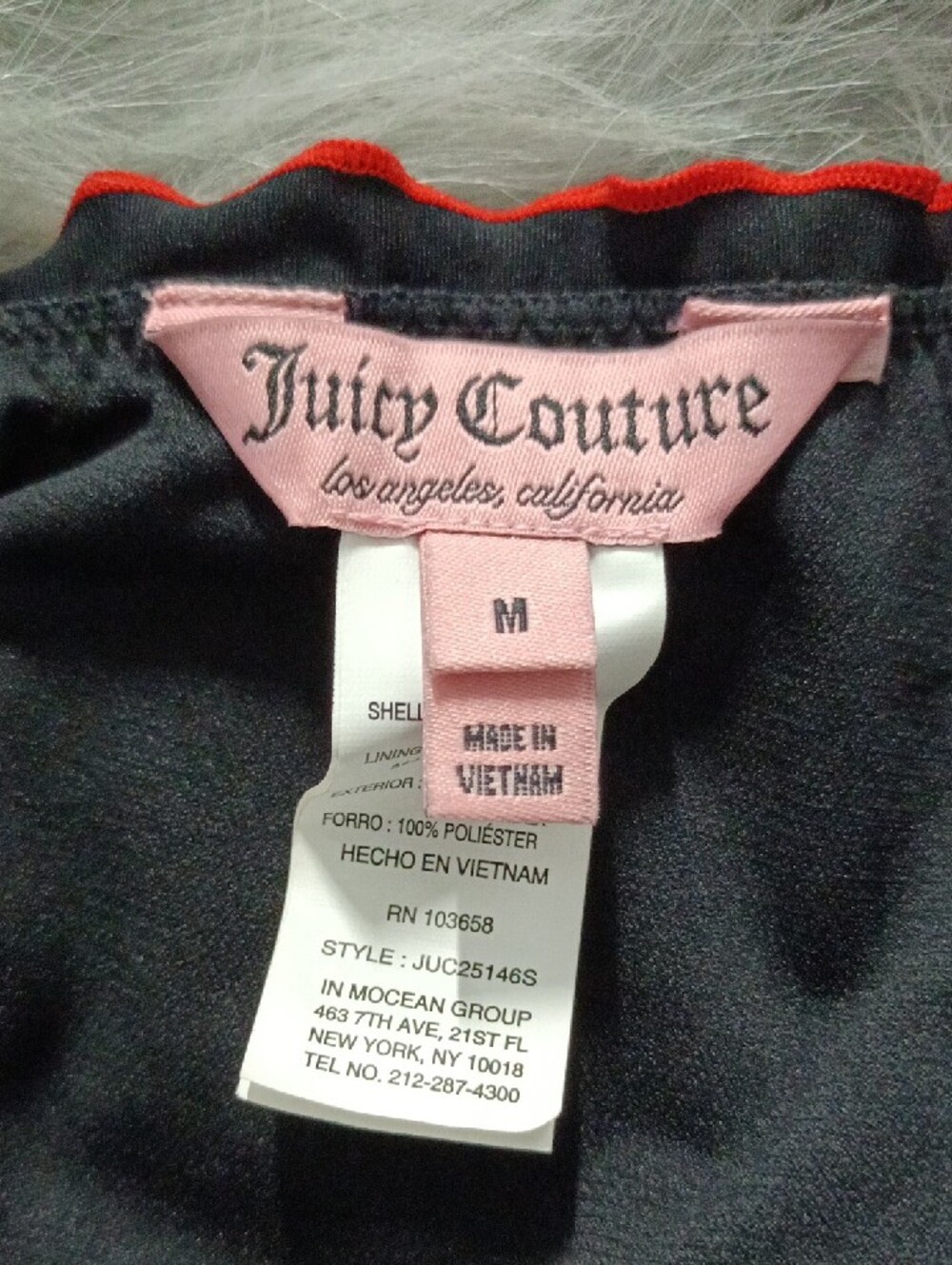 Juicy Couture Black Bikini with Red Trim and Cherry Patch - Picture 6 of 10